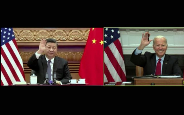 Президент США Джо Байден виртуально встречается с президентом Китая Си Цзиньпином